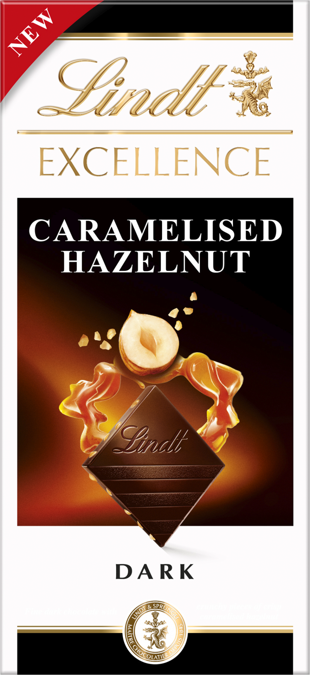 Lindt Excellence Dark Caramelised Hazelnut Bar 100g
