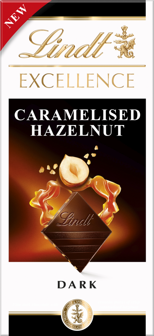 LINDT Excellence Dark Caramelised Hazelnut Bar 100g