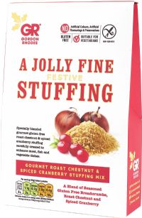 GORDON RHODES Gluten Free Gourmet Festive Chestnut & Spiced Cranberry Stuffing Mix 125g