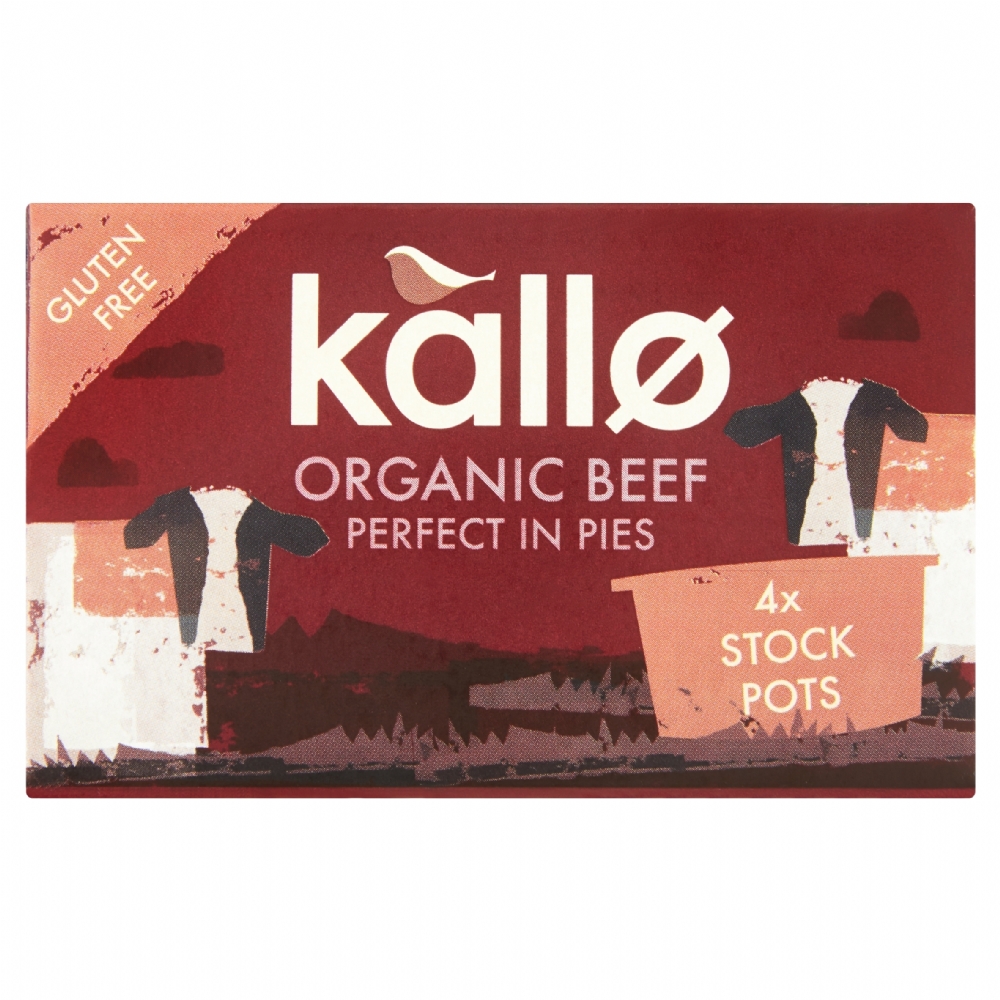 KALLO 4 Organic Beef Stock Pots 96g (5013665113874)