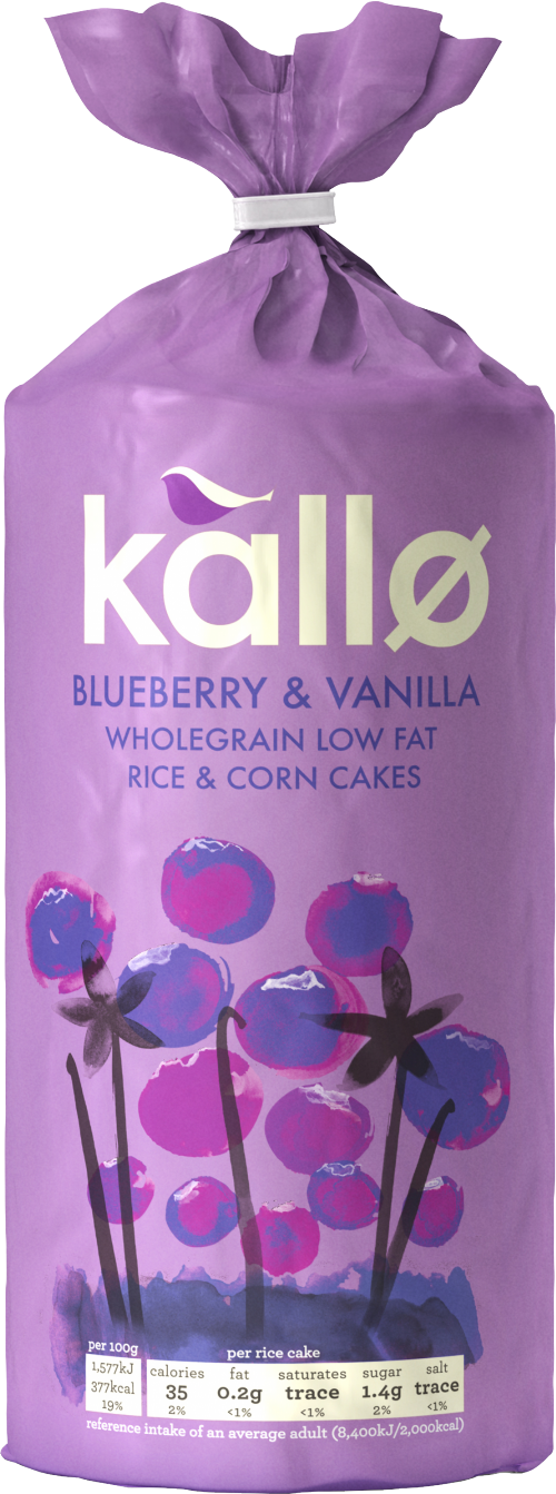 KALLO Rice & Corn Cakes - Blueberry & Vanilla 131g