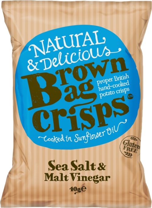 BROWN BAG CRISPS Sea Salt & Malt Vinegar 40g