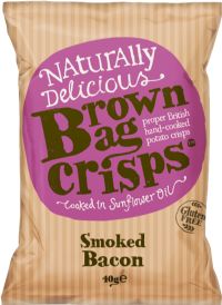 BROWN BAG CRISPS Smoked Bacon 40g (5060356680047)