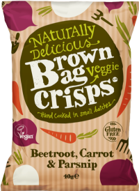 BROWN BAG CRISPS Beetroot, Carrot & Parsnip 40g