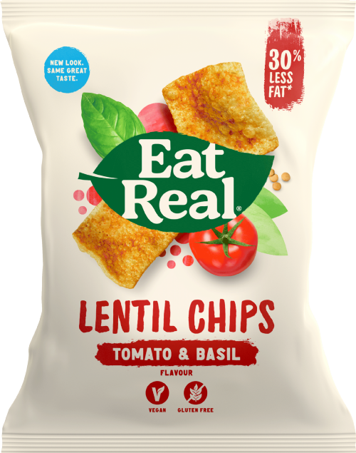 EAT REAL Lentil Chips - Tomato & Basil 40g