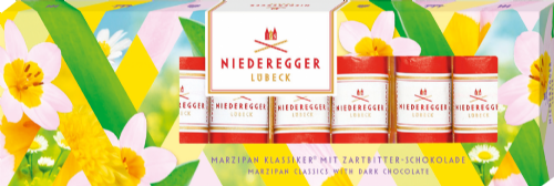 NIEDEREGGER Dark Choc Mini Marzipan - Spring Edition 100g