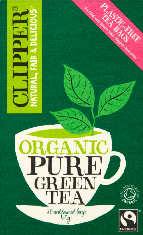 CLIPPER Organic Fairtrade Pure Green Tea Teabags 20's
