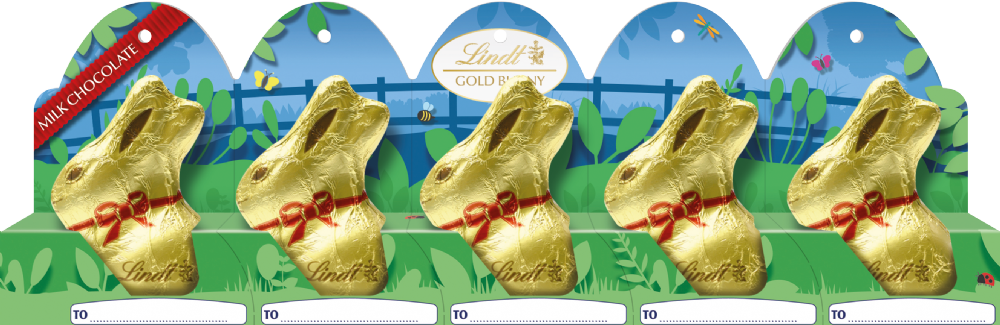 LINDT Gold Bunny Milk Chocolate - 5 pack 50g