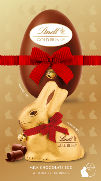 LINDT Gold Bunny Egg - Milk Chocolate 195g
