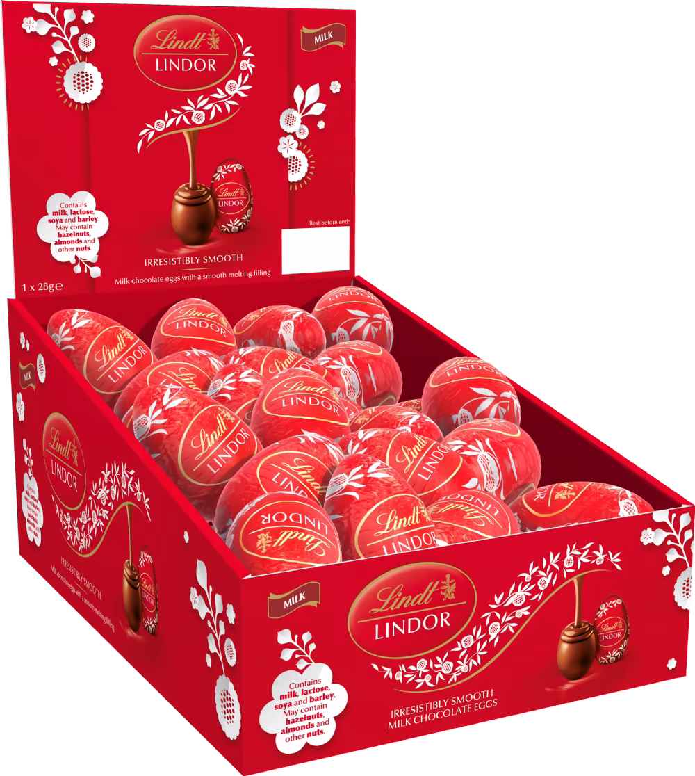 LINDT Lindor Milk Chocolate Egg - CDU 28g