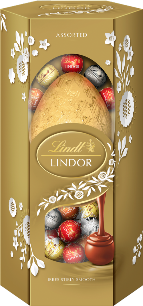 LINDT Lindor Milk Chocolate Egg with Assorted Truffles 348g