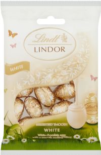 LINDT Lindor Mini White Chocolate Eggs - Bag 80g
