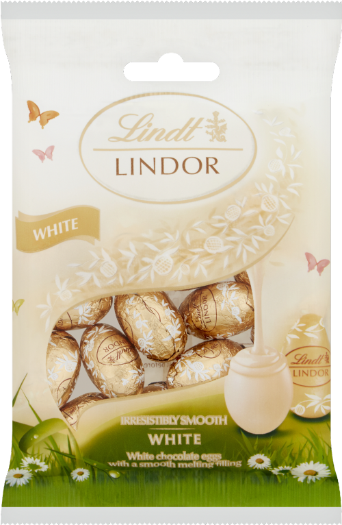 LINDT Lindor Mini White Chocolate Eggs Bag 80g