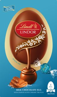 LINDT Lindor Milk Chocolate Egg with Salted Caramel Truffles 260g