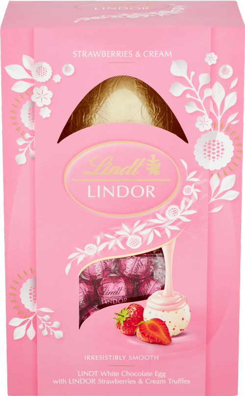 LINDT Lindor Strawberries & Cream Shell Egg 260g