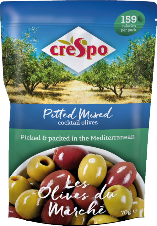 CRESPO Pitted Mixed Cocktail Olives 70g