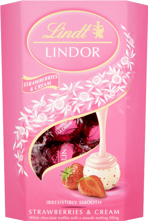 LINDT Lindor Strawberries & Cream Cornet 200g