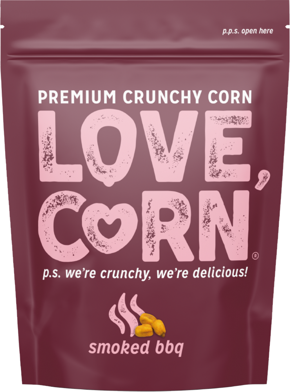 LOVE CORN Roasted Corn Snack - Smoked BBQ 45g (5060490400051)