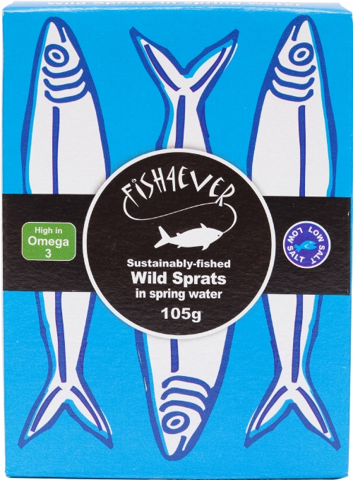 FISH 4 EVER Wild Sprats in Spring Water 105g