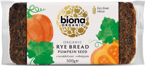 BIONA Organic Rye & Pumpkin Seed Bread 500g