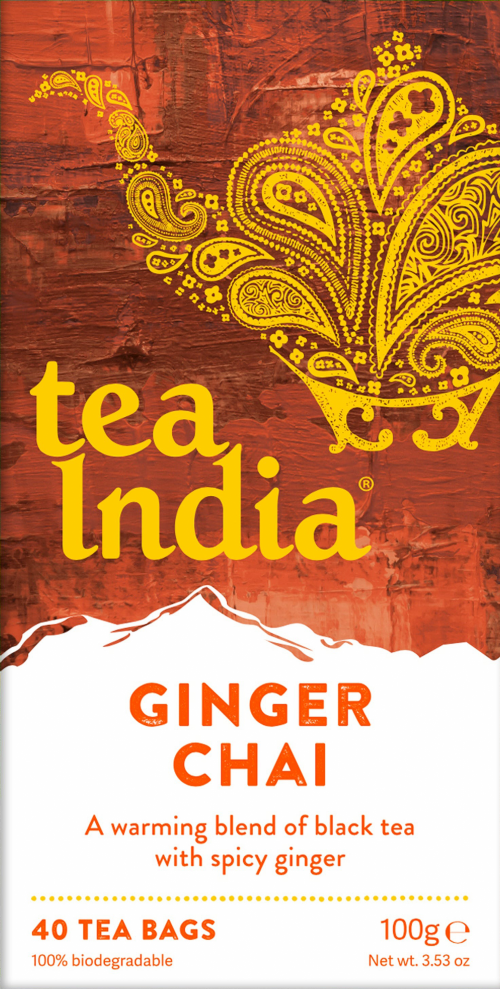 TEA INDIA Ginger Chai 40 Teabags 100g