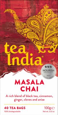 TEA INDIA Masala Chai 40 Teabags 100g (5016686003612)