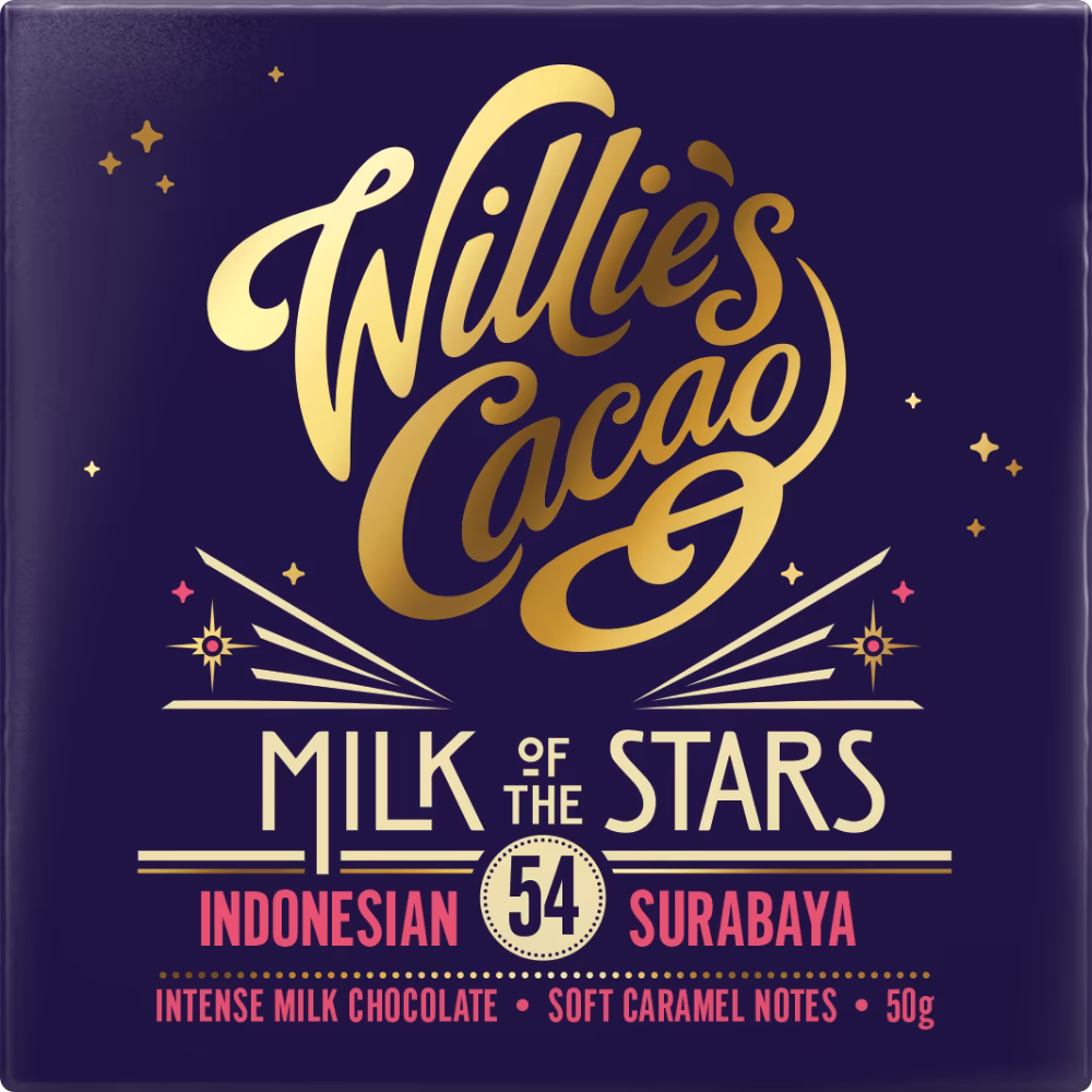 WILLIE'S CACAO Milk of the Stars - Indonesian Surabaya 54 Milk Chocolate 50g