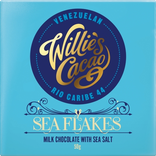 WILLIE'S CACAO Sea Flakes 44 Milk Chocolate / Sea Salt 50g