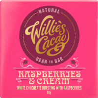 WILLIE'S CACAO Raspberries & Cream - White Chocolate 50g