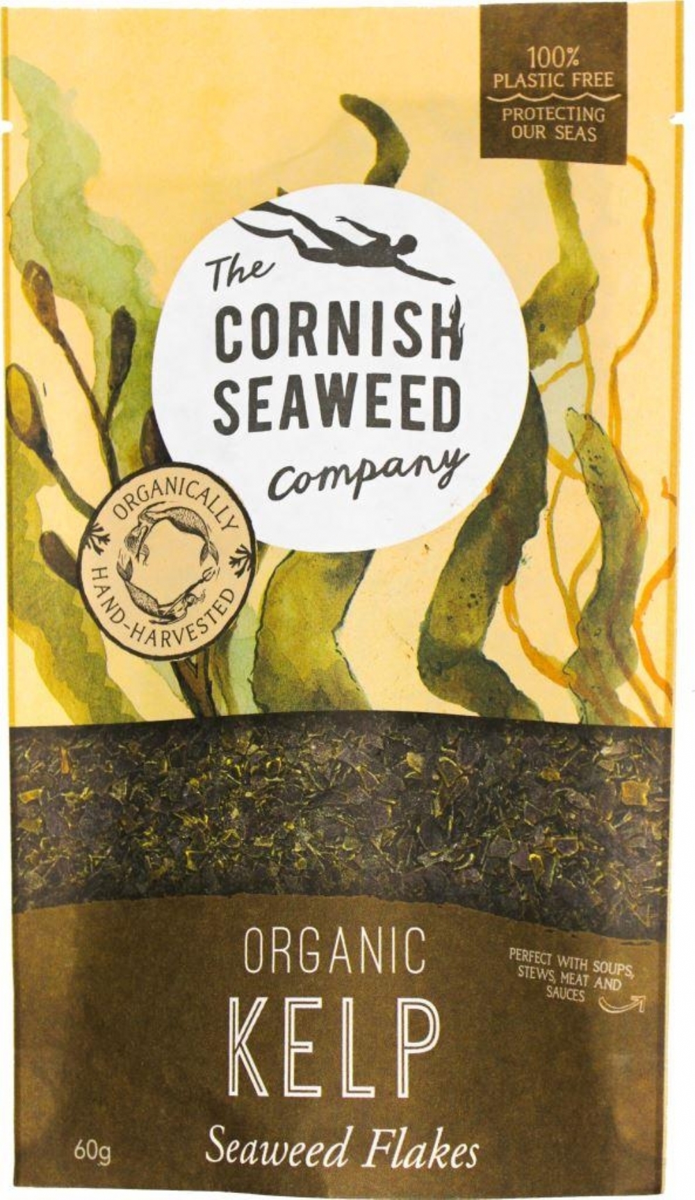 CORNISH SEAWEED CO. Organic Kelp Seaweed Flakes 60g (701722601734)