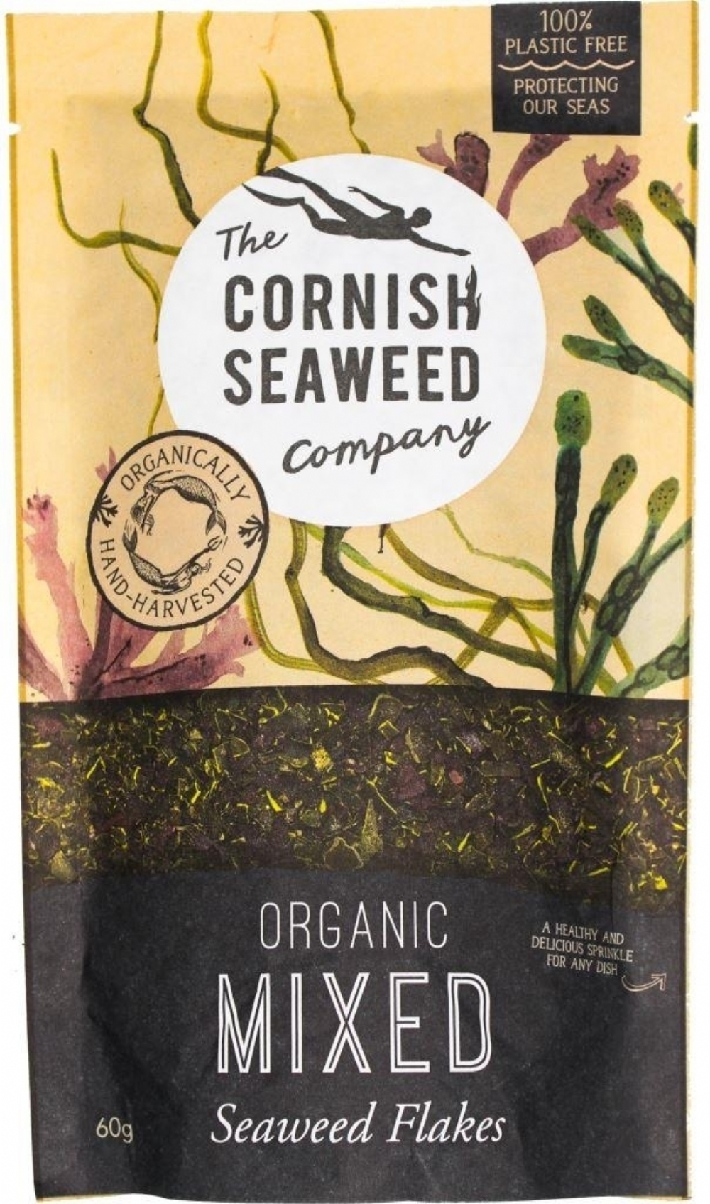 CORNISH SEAWEED CO. Organic Mixed Seaweed Flakes 60g (701722601765)