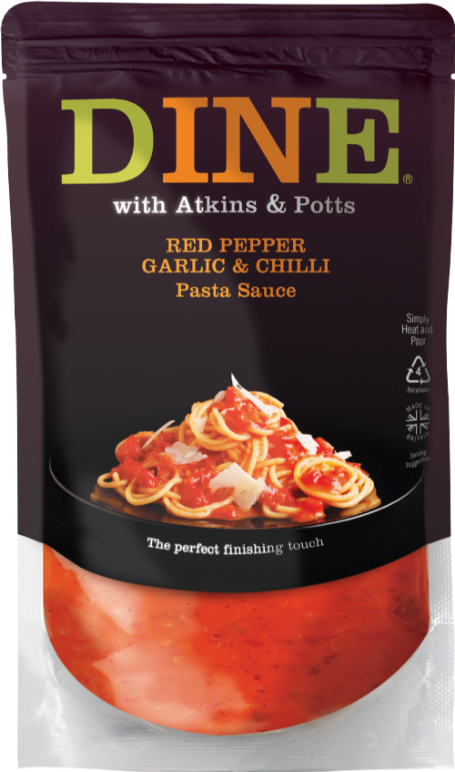 ATKINS & POTTS Red Pepper,Garlic & Chilli Pasta Sauce 350g