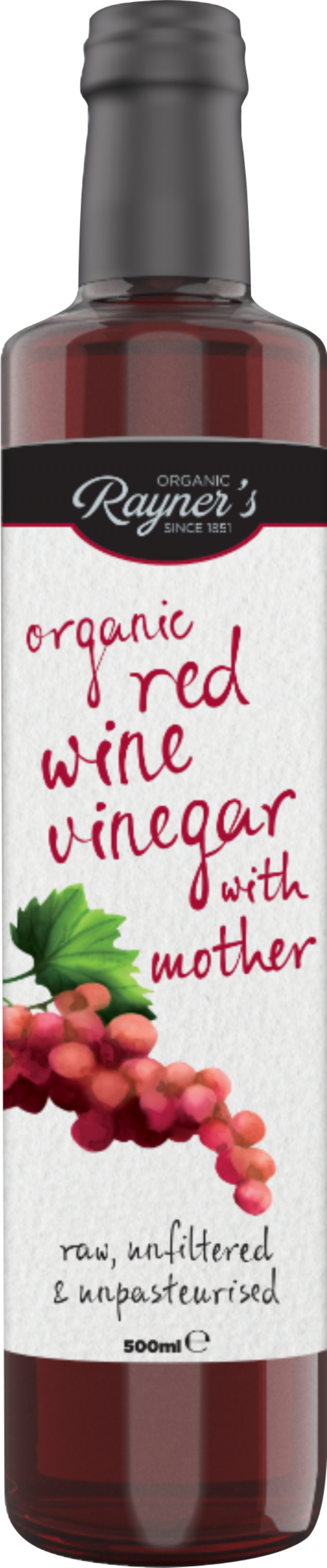 RAYNER'S Organic Red Wine Vinegar with Mother 500ml (5019998632426)