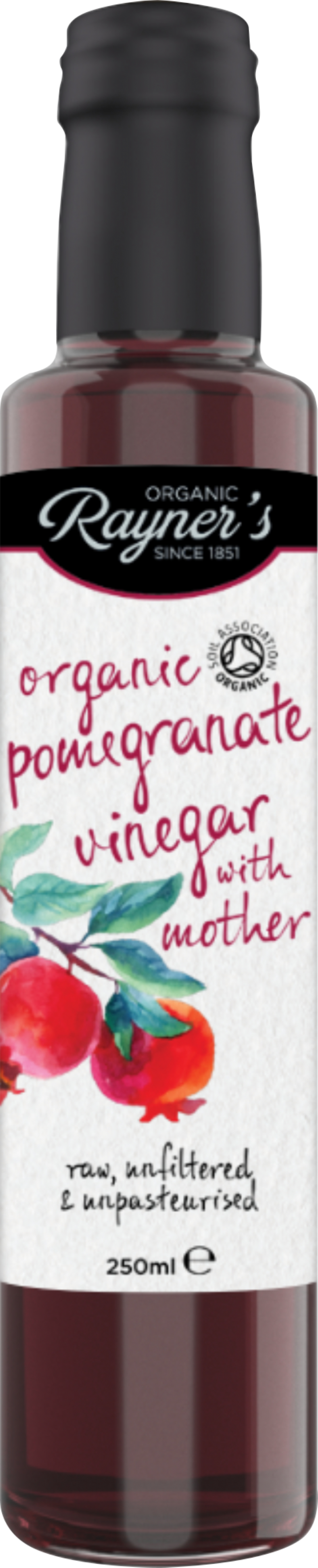 RAYNER'S Organic Pomegranate Vinegar with Mother 250ml (5019998632433)