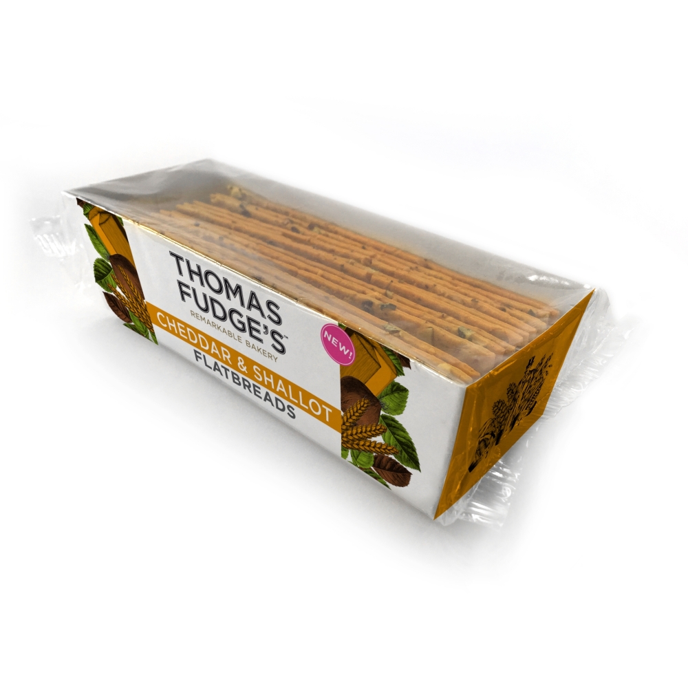 THOMAS FUDGE'S Cheddar & Shallot Flatbreads 100g (5026139000815)