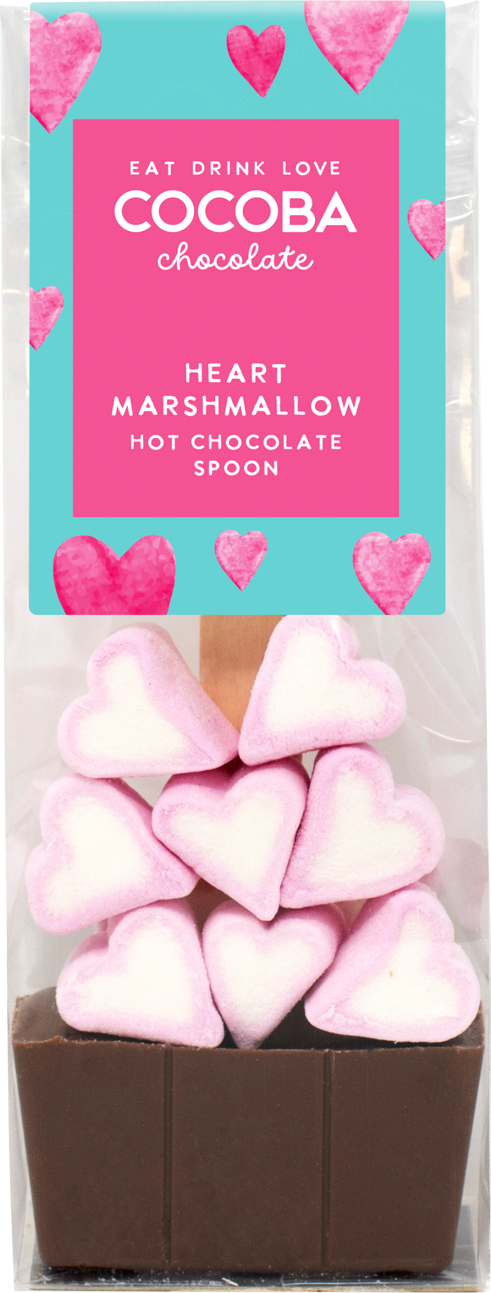 Cocoba Marshmallow Hearts Milk Hot Chocolate Spoon 50g