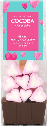 COCOBA Marshmallow Hearts Milk Hot Chocolate Spoon 50g