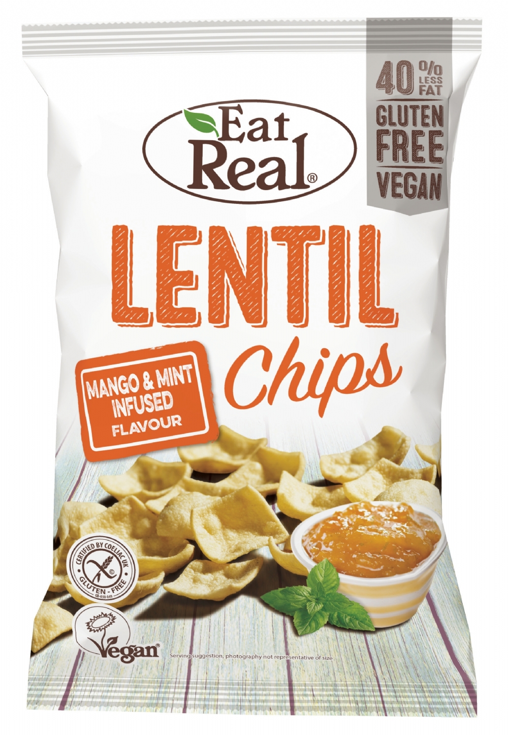 EAT REAL Lentil Chips - Mango & Mint Infused 40g (5026489500461)