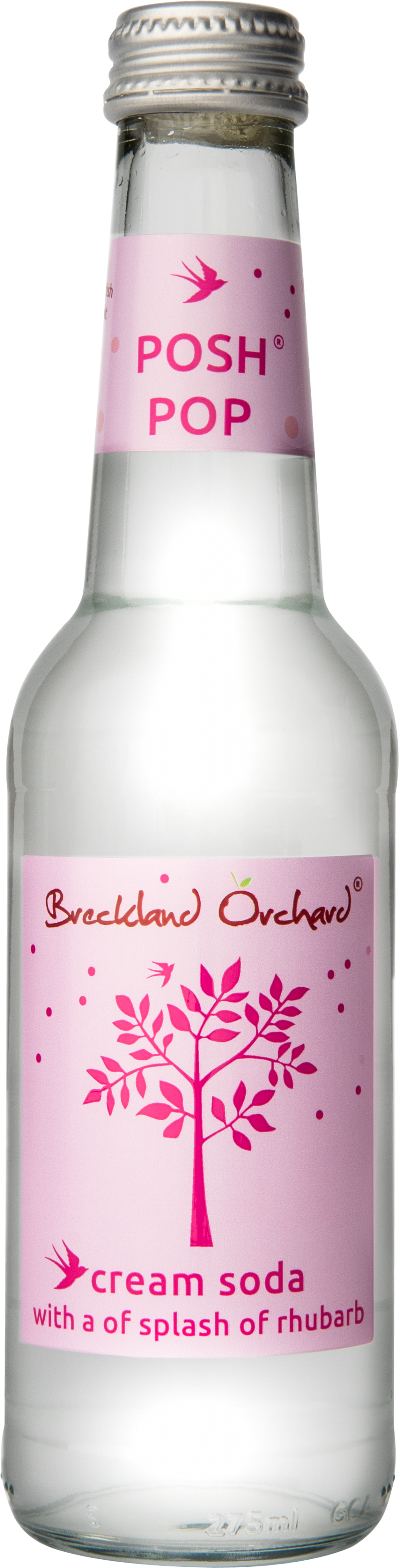BRECKLAND ORCHARD Posh Pop - Cream Soda / Rhubarb 275ml