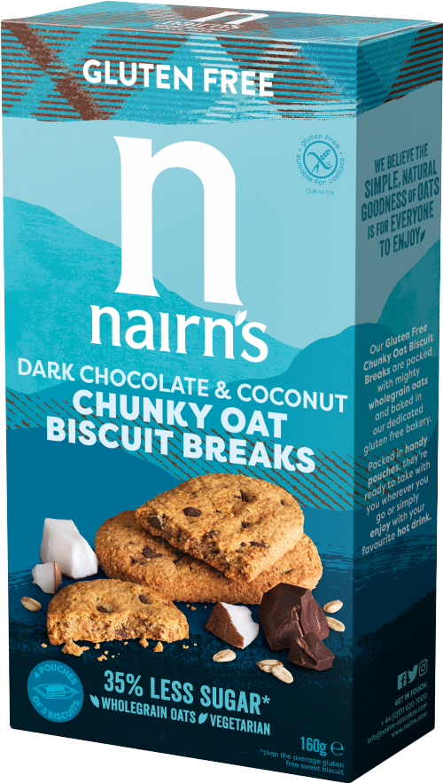 NAIRN'S Chunky Oat Biscuit Breaks - Dark Choc & Coconut 160g