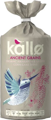 KALLO Ancient Grains Amaranth & Linseed Corn Cake Thins 155g (5013665114499)
