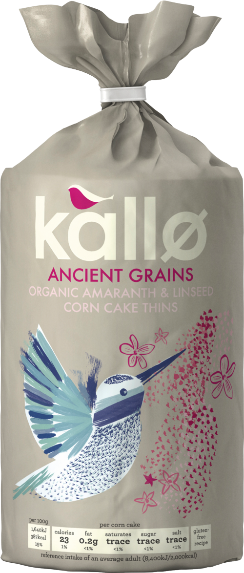 KALLO Ancient Grains Amaranth & Linseed Corn Cake Thins 155g