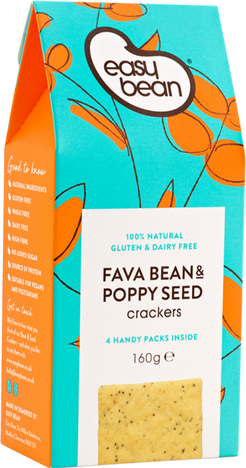 EASY BEAN Fava Bean & Poppy Seed Crackers 150g
