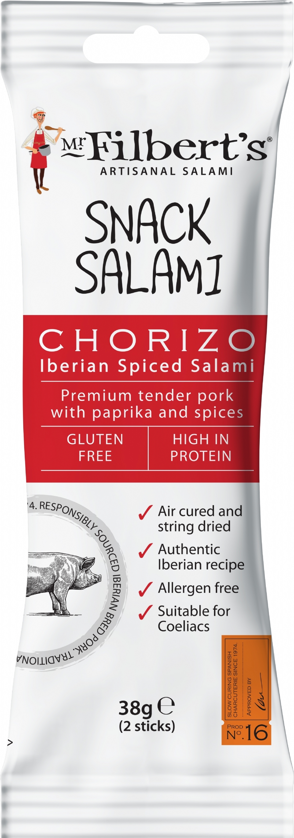 MR FILBERTS Snack Salami Chorizo 38g (5060145051683)