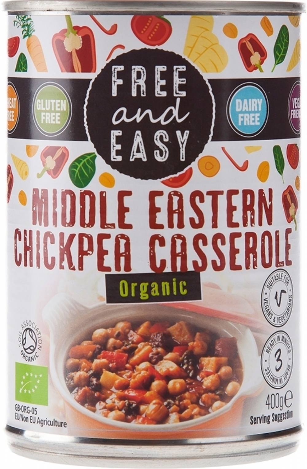 FREE AND EASY Organic Middle Eastern Chickpea Casserole 400g (5015285000039)