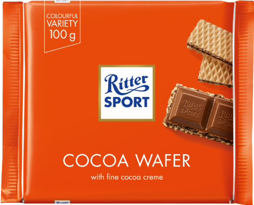 RITTER SPORT Cocoa Wafer Chocolate 100g