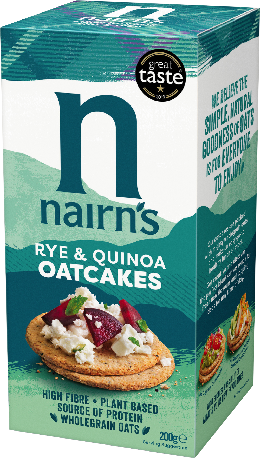 NAIRN'S Rye & Quinoa Grain Oatcakes 200g (612322000851)