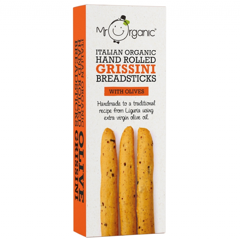 MR ORGANIC Grissini Breadsticks - Olives 130g (5060178072860)