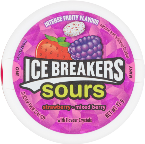 ICE BREAKERS Sours - Mixed Berry / Strawberry / Cherry 42g