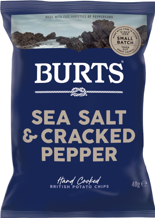 BURTS Potato Chips - Sea Salt & Cracked Pepper 40g